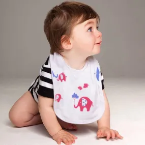White Multi Printed Muslin Bibs-Pack of 3