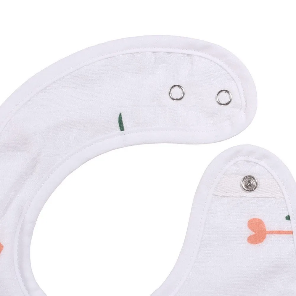White Multi Printed Muslin Bibs-Pack of 3