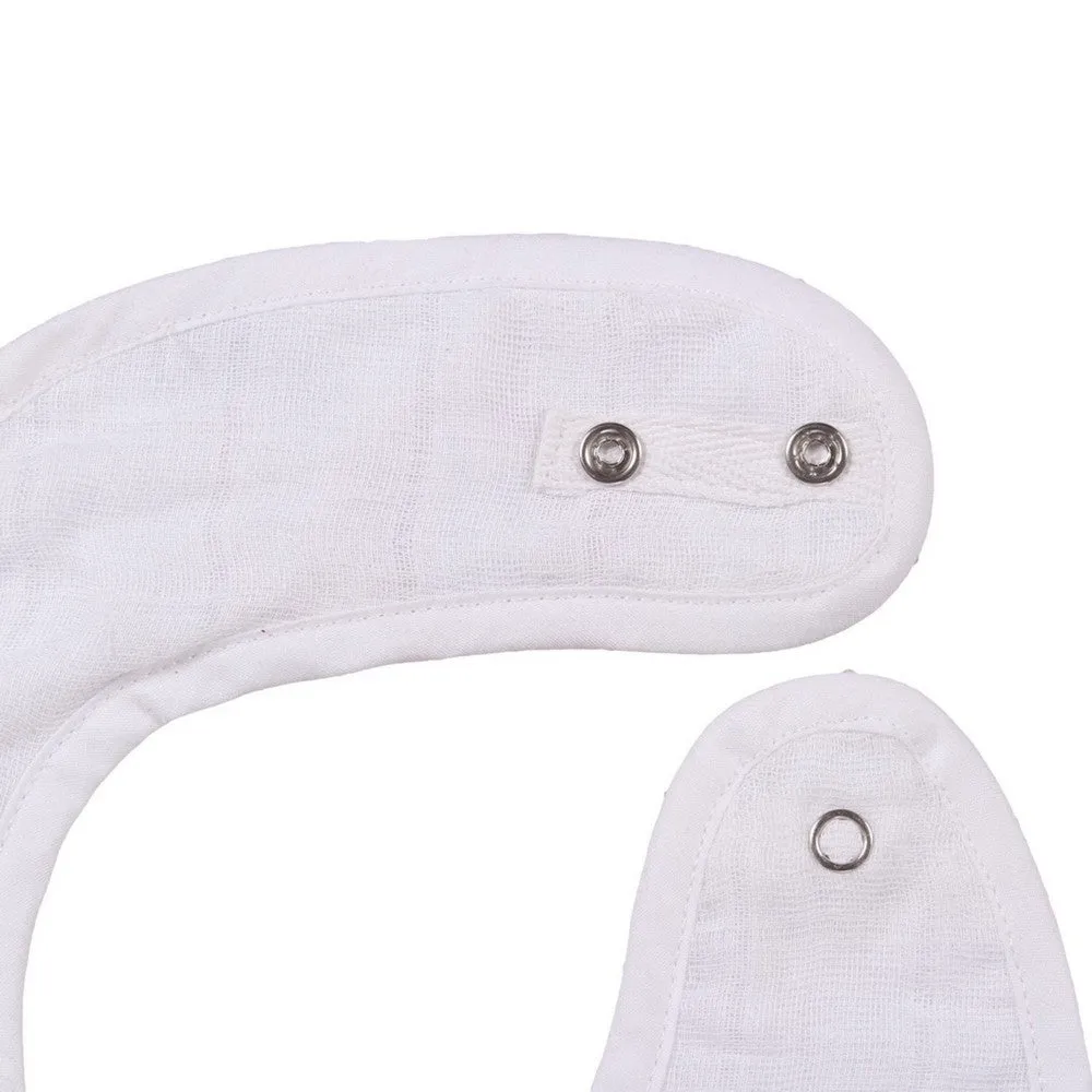 White Multi Printed Muslin Bibs-Pack of 3