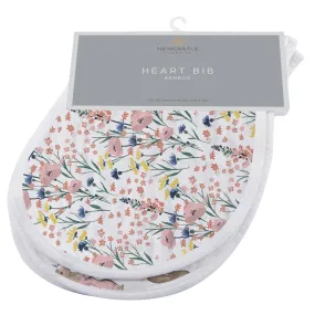 Wildflowers Bamboo Heart Bib 2PK