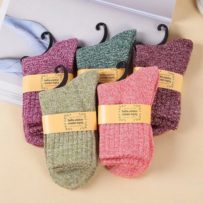 Women's Classic Simple Wool Crew Socks Clearance
